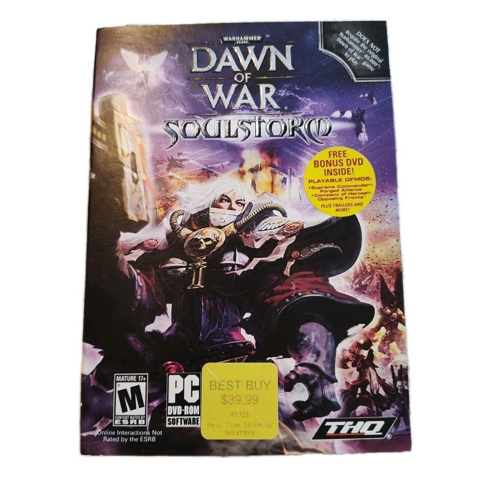 Warhammer 40,000: Dawn of War -- Soulstorm (PC, 2008) Brand New, Sealed w Jacket